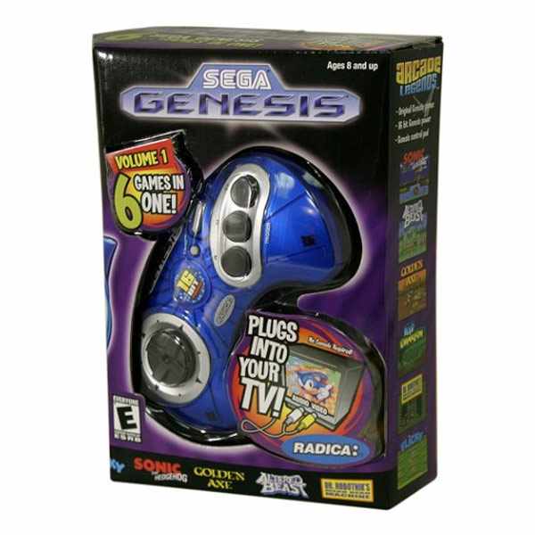 Sega Genesis Radica Plug And Play 6 Games-In-One